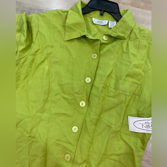 CaRan NY PLUS SIZE Green Collar Short Sleeve Dress - Picture 3 of 13